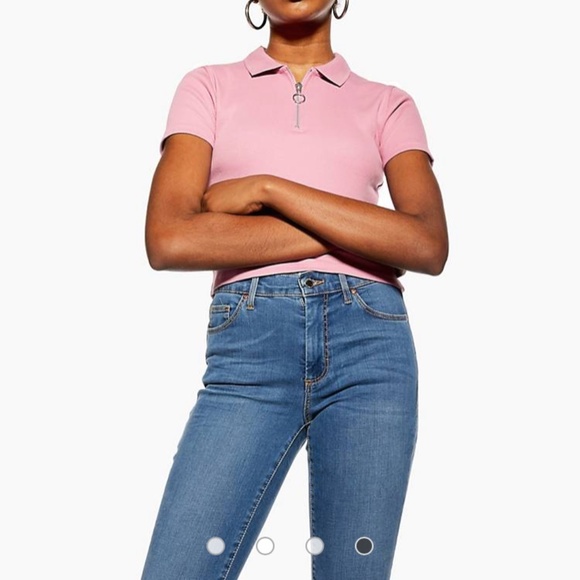 Topshop Leigh Jeans Mid Blue - Picture 1 of 7